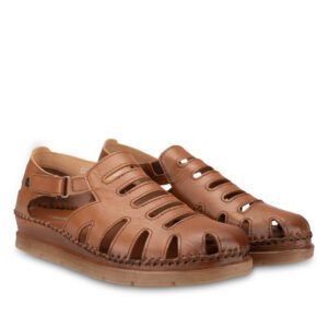 Yeni Sezon alena g kadin deri sandalet acik taba deri forelli 524917 59 b